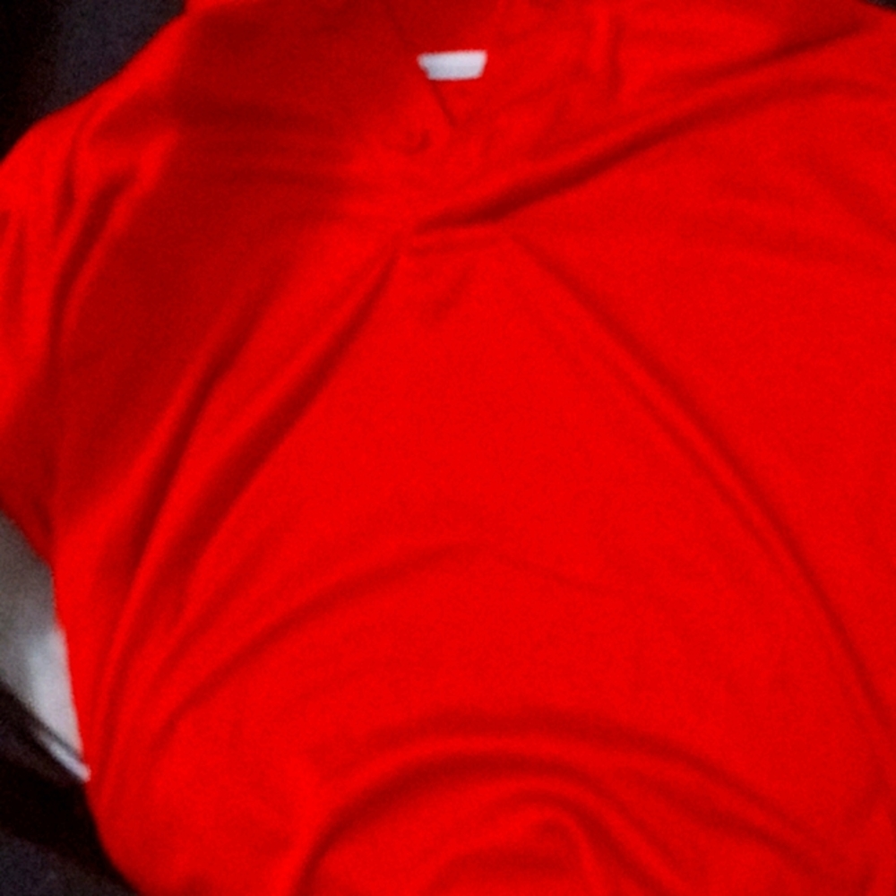 Red silky collard shirt